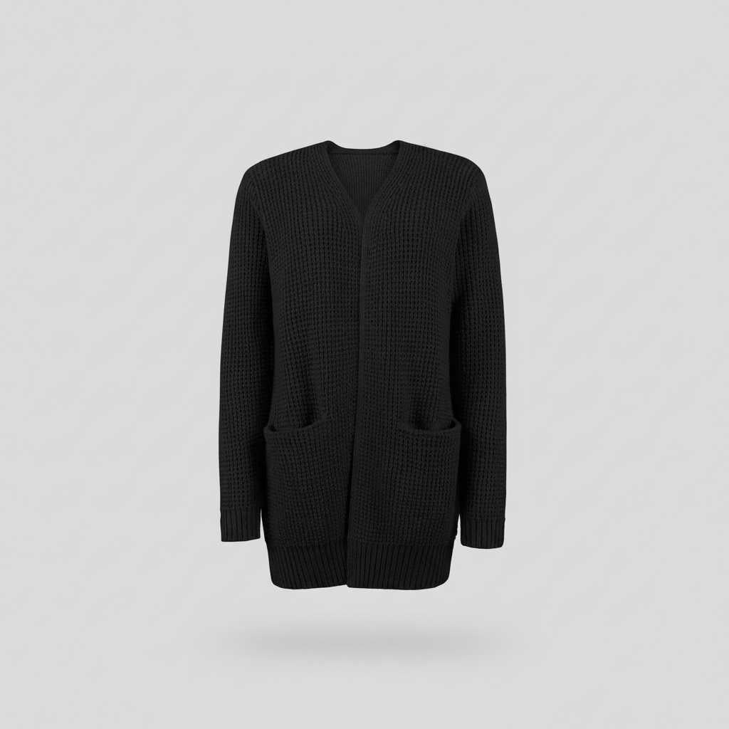 Cozy Black Long Cardigan | Women's Oversized Fashion