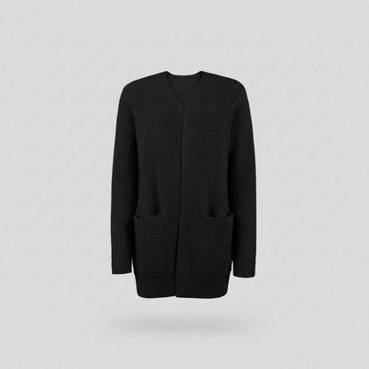 Cozy Black Long Cardigan | Women's Oversized Fashion