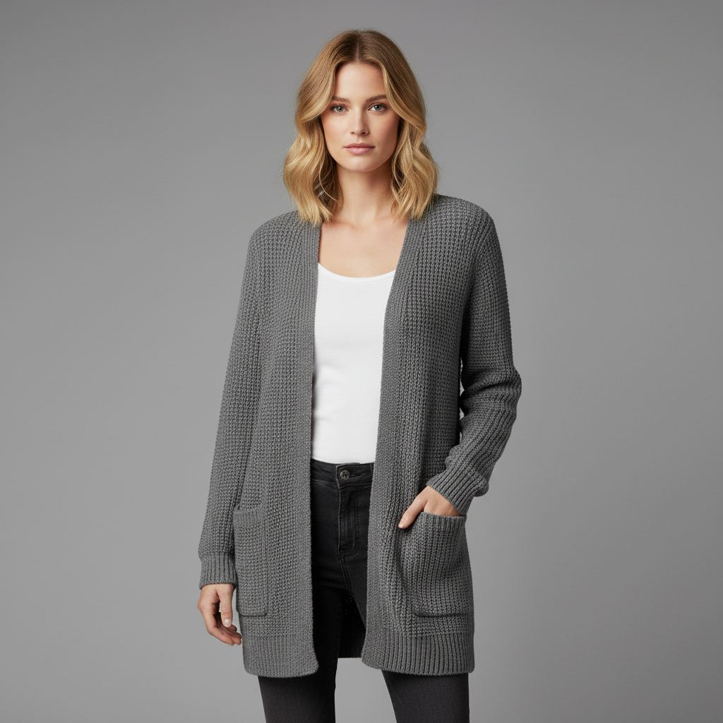 Cozy Black Long Cardigan | Women's Oversized Fashion