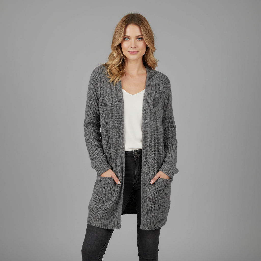 Cozy Black Long Cardigan | Women's Oversized Fashion