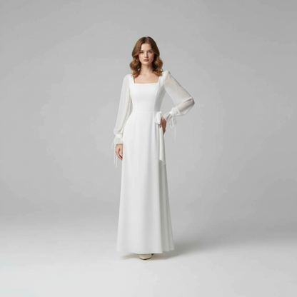 Elegant Long Sleeve Maxi Dress | Floor-Length Wedding Guest Dress