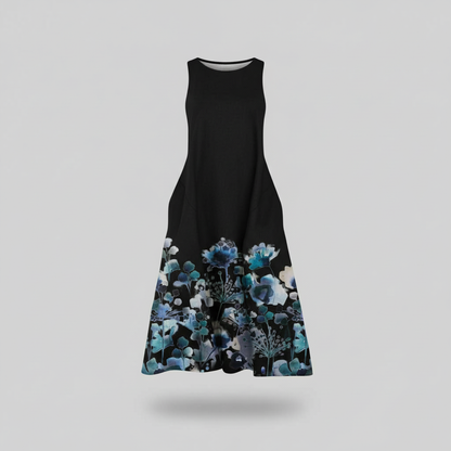 Floral Midi Dress | Women's Summer Dresses A-Line Cotton Blend