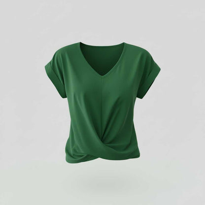 V-Neck Twist Women's Top | Casual Blouse for Women