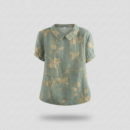 Vintage Floral Blouse | Women's Long Sleeve Casual Top
