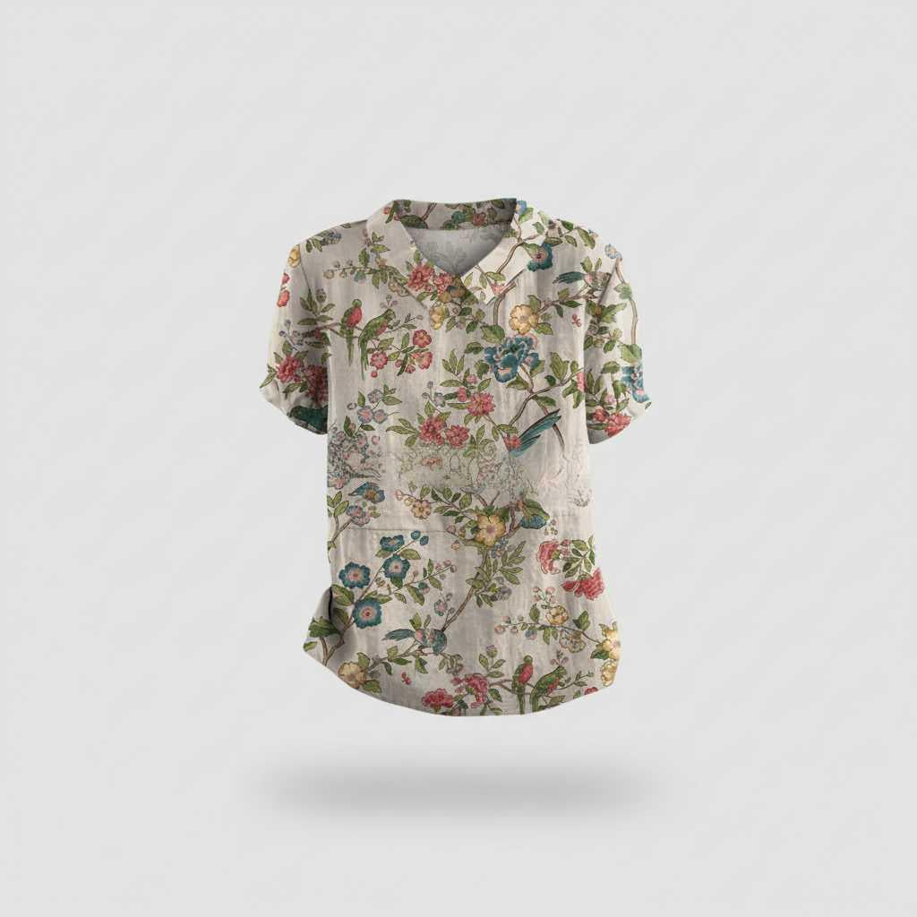 Vintage Floral Blouse | Women's Long Sleeve Casual Top