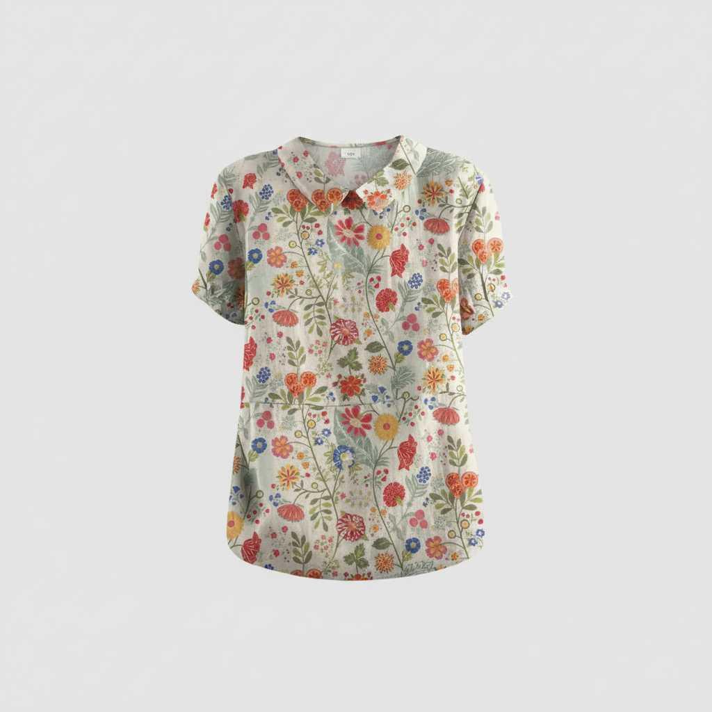 Vintage Floral Blouse | Women's Long Sleeve Casual Top
